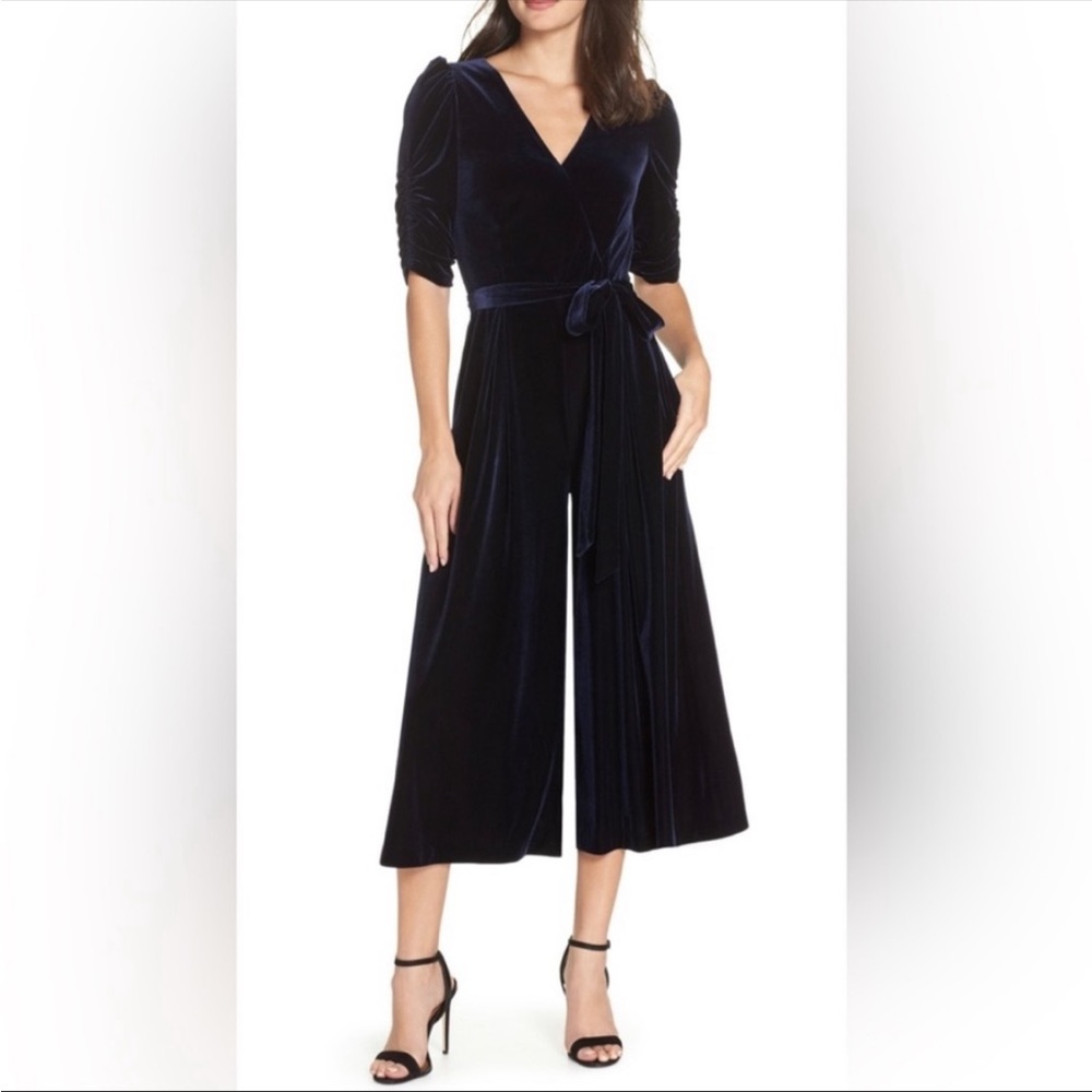 *NWOT* Chelsea28 Slate Blue Velvet Jumpsuit - 6P